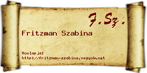 Fritzman Szabina névjegykártya