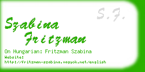 szabina fritzman business card